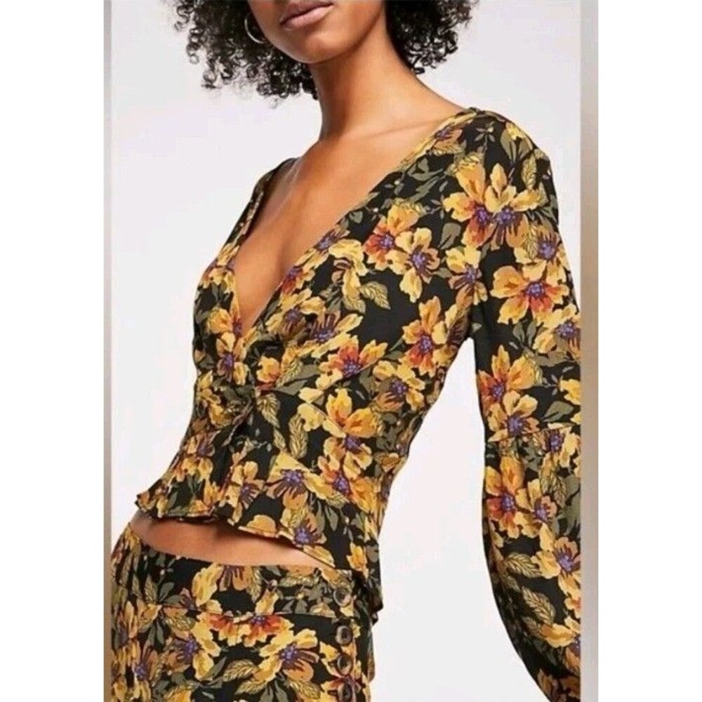 Free People Love Letter Two Piece Floral Pant Suit Set 2 Flirty Fairy Grunge